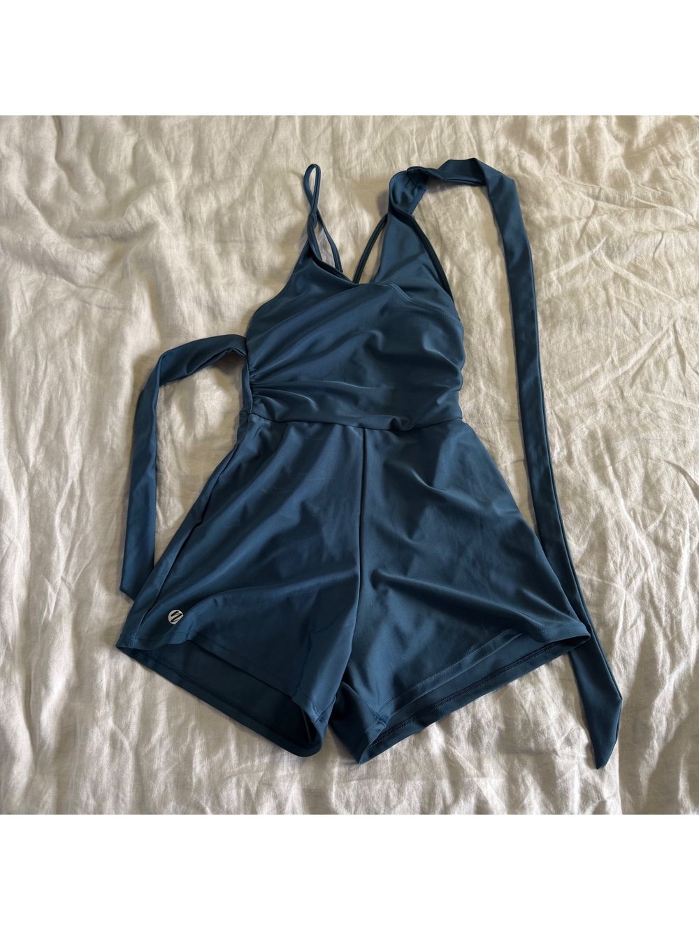 nani blue wrap one piece bathing suit